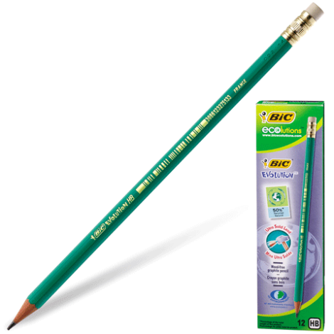 Карандаш ч/гр BIC EVOLUTION с ластиком 655 НВ 180094