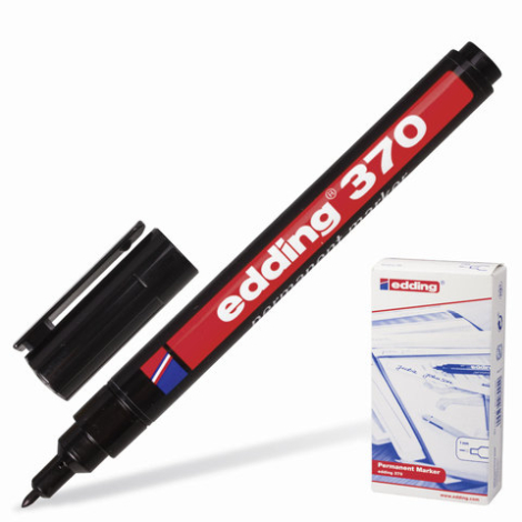 Маркер перманентный EDDING круглый наконечник, 1 мм, черный, E-370/1, 150711