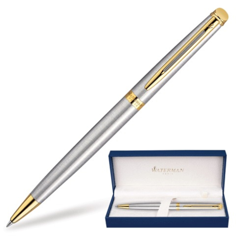 Ручка шариковая WATERMAN Hemisphere Stainless Steel GT, корпус латунь, позолоч. детали, S0920370,син 141693