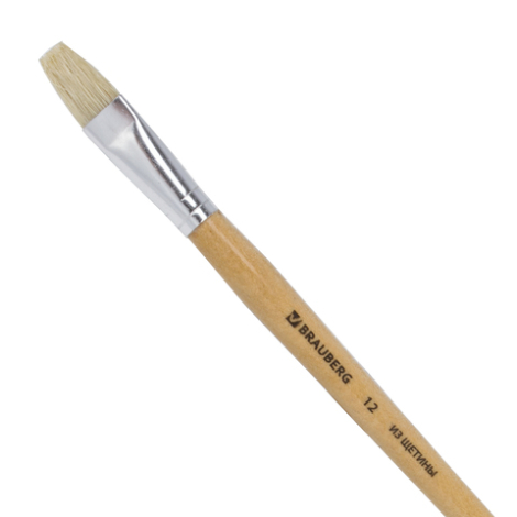 Кисть BRAUBERG щетина, плоская, №12, 200204