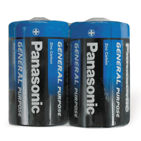 Батарейки PANASONIC D R20 (373), КОМПЛЕКТ 2шт., 1.5В 450407