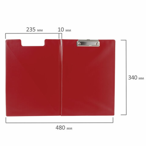 Папка-планшет BRAUBERG с верхним прижимом и крышкой А4 карт/ПВХ, РОССИЯ, БОРДО, двойной срок службы 225687