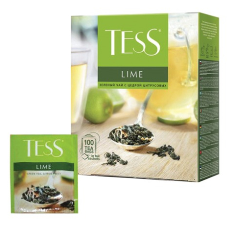 Чай Tess Lime Citrus peels зеленый с лаймом 100 пакетиков, 362485
