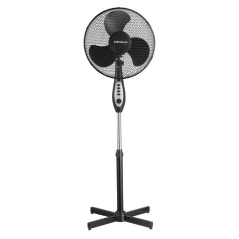 Вентилятор напольный SONNEN SFT-45W-40-01, d=40 см, 45 Вт, 3 скоростных режима, таймер, черный, 451035