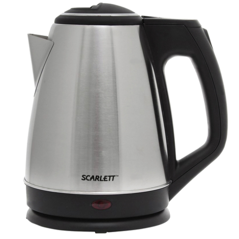 Чайник SCARLETT SC - EK21S25 1350Вт, бъем 1,5л, диск, нерж. сталь