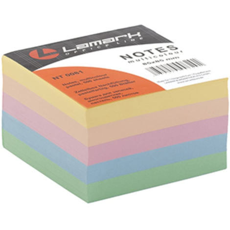 Куб 85*85мм 5цв 500л пастель в термопленке, Lamark, склеенный NT0081