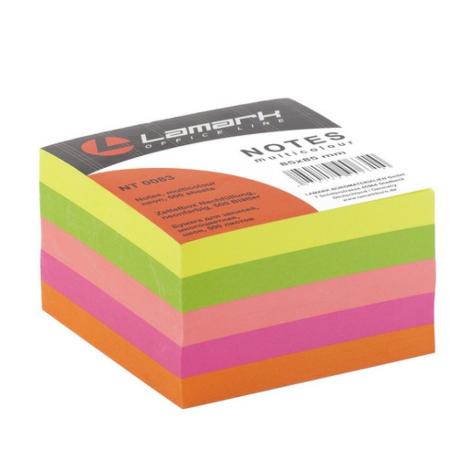 Куб 85*85мм 5цв 500л неон в термопленке, Lamark, проклеенный NT0083