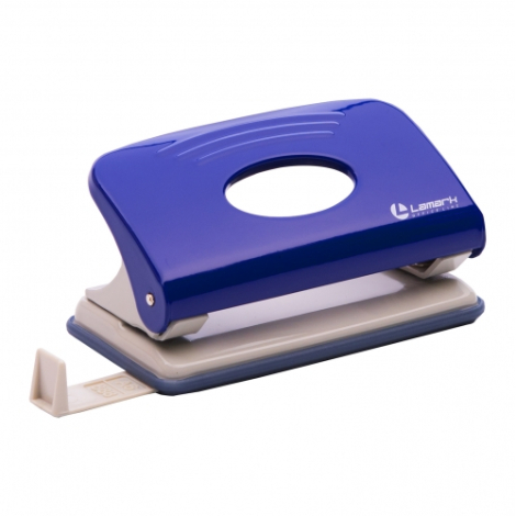 Дырокол 10л с линейкой Mettallic синий, Lamark,  PN0148-BL
