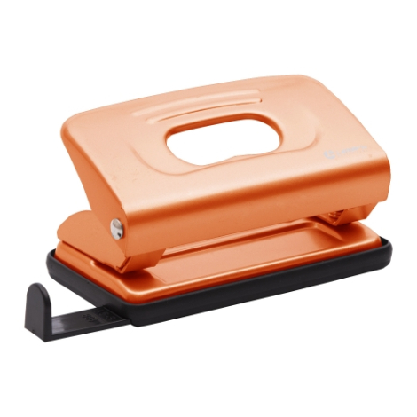 Дырокол 10л с линейкой Mettallic оранжевый, Lamark,  PN0148-OR