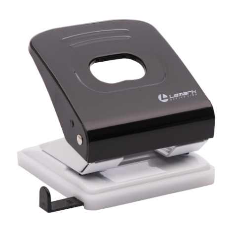 Дырокол на 30 листов металлический Lamark Metallic черный PN150-BK