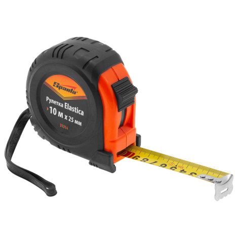 Рулетка измерительная 10,0 м х 25 мм, SPARTA "Elastica", обрезиненный корпус, 31314 670194