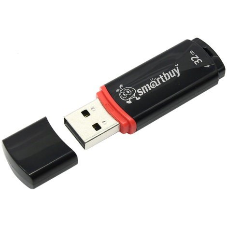 Флэш-диск 32 GB, SMARTBUY Crown, USB 2.0, черный, SB32GBCRW-K 244813