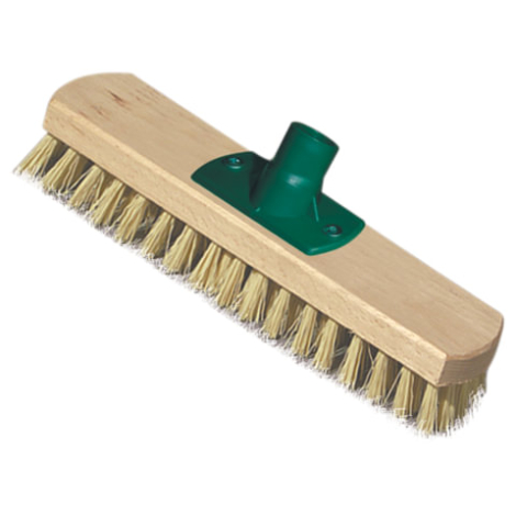 Щетка-скраббер для уборки техническая, ширина 23 см, длина щетины 2,5 см, деревянная, YORK, 300, 604600/260609