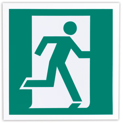 Знак эвакуационный "Выход здесь (правосторонний)", 200х200 мм, самоклейка, фотолюминесцентный, Е 01-02ОЗ 610582