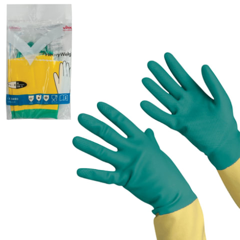 Перчатки хозяйственные латексные VILEDA с х/б напылением, особо прочные (неопрен), размер M (средний), 602154/120268