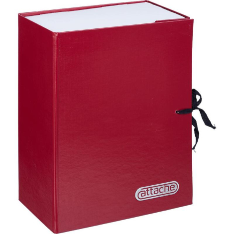 Короб архивный Attache А4 бумвинил красный складной, 120 мм, 2 х/б завязки 127111