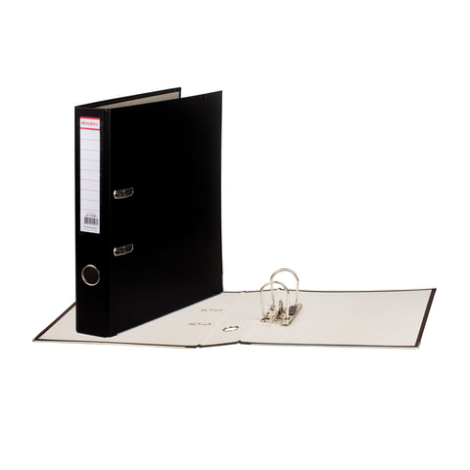 Папка-регистратор с покрытием из полипропилена, 50 мм, прочная, с уголком, BRAUBERG, черная, 226589