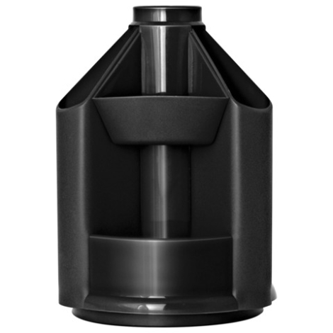 Подставка-органайзер СТАММ "Mini Desk", вращающаяся, 107х107х140 мм, 10 отделений, черная, ОР70 235815/183053