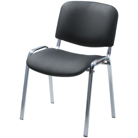 Стул Furniture "Изо", каркас металл хром, обивка кожзам черный 159283