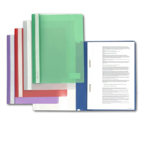 Скоросшиватель пластиковый  180мкм  цвет ассорти BRAUBERG 221820