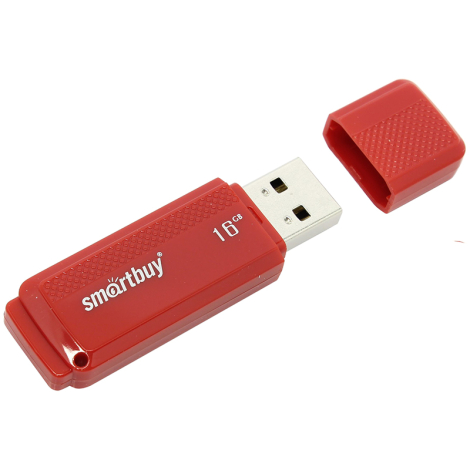 Флешка 16GB Smart Buy "Dock", SB16GBDK-R, USB 2.0 Flash Drive, красная