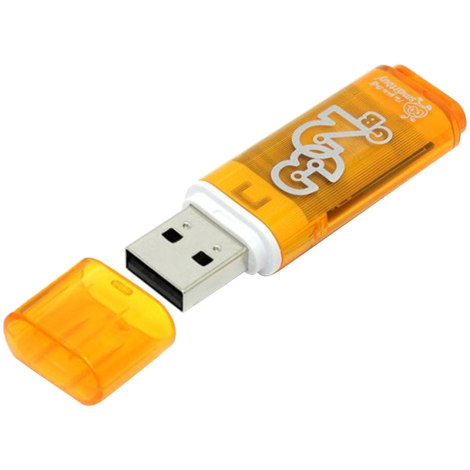 Флешка 32GB Smart Buy "Glossy" USB 2.0 Flash Drive, оранжевый SB32GBGS-Or 230857