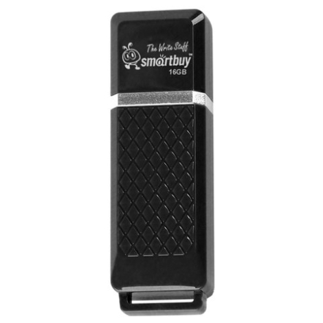 Флешка 16GB Smart Buy "Quartz", SB16GBQZ-K, USB 2.0 Flash Drive, черная, 222384/512765