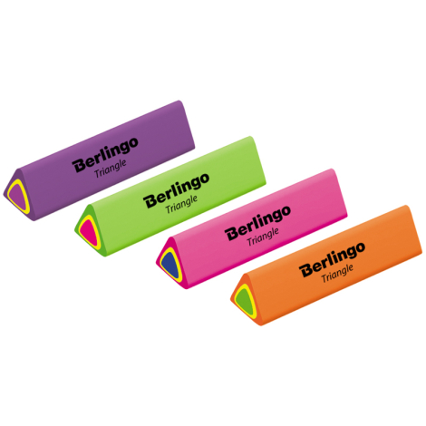 Ластик треугольный, ассорти 44*15*15мм Berlingo "Triangle", 225465