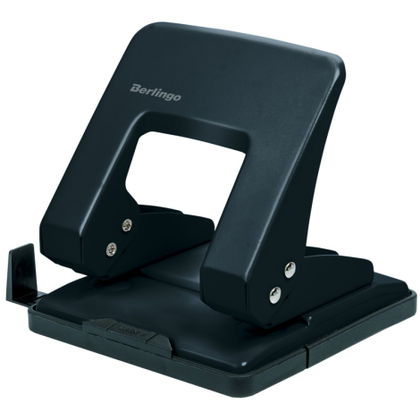 Дырокол Berlingo "Universal" 30л., металлический, черный, с линейкой, 138301