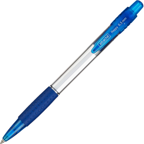 Ручка шариковая автоматическая синяя, корпус прозрачный ATTACHE Happy 563886
