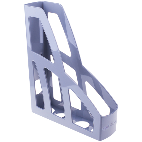 Лоток вертикальный для бумаг СТАММ "Лидер", ширина 75 мм, серый, ЛТ121, 235778