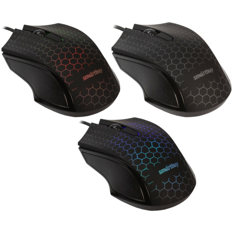 Мышь Smartbuy ONE 334, USB, с подсветкой, черный, 2btn+Roll, SBM-334-K, 283065