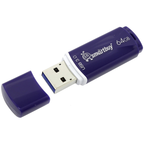Память Smart Buy "Crown" 64GB, USB 3.0 Flash Drive, синий 248801/513064