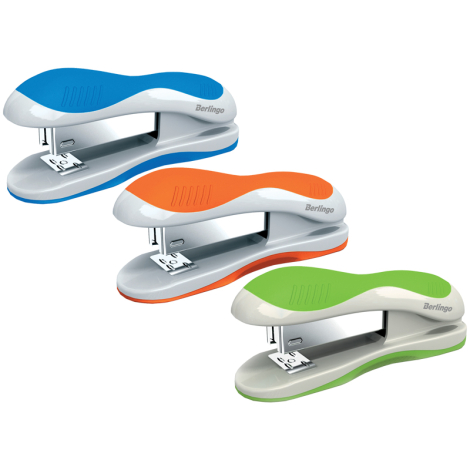 Степлер №24/6, 26/6 Berlingo "Office Soft" до 25л., пластиковый корпус, ассорти, Н3103 103965