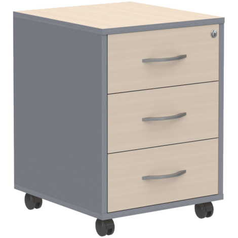 Тумба подкатная с фолдингом Skyland Imago/Клен Металлик, 412*450*556, ТМ-3, 254904