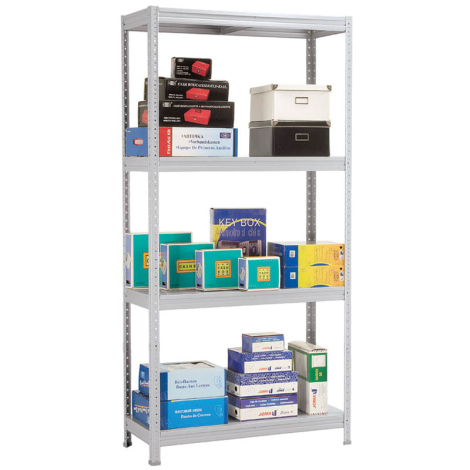 Стеллаж Практик MS 1850*1000*300мм, серый, комплект, 178668