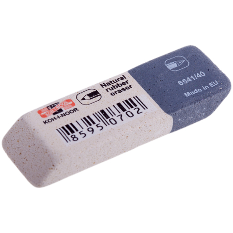 Ластик Koh-I-Noor "Sanpearl" 40, скошенный, комбинированный, натуральный каучук, 57*19,5*8мм 001454 6541/40