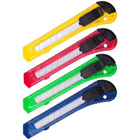 Нож канцелярский 18мм OfficeSpace, с фиксатором, европодвес, CUT18_1368,  178794