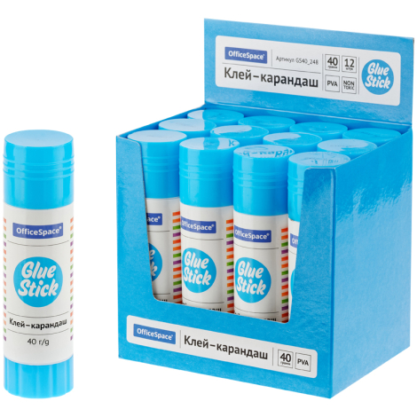 Клей-карандаш OfficeSpace, 40 г., GS40_248, 277058