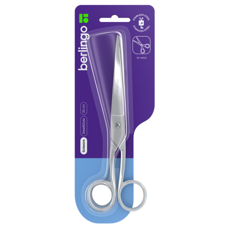 Ножницы цельнометаллические Berlingo "Steel&Style", 20см, европодвес 256692