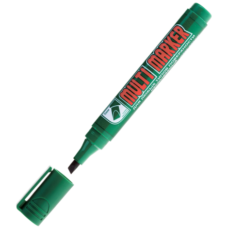 Маркер перманентный Crown "Multi Marker Chisel" зеленый, скошенный, 5мм, 207892