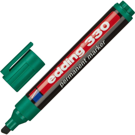 Маркер перманентный зеленый, скошенный наконечник 3 мм EDDING Е-330 48282