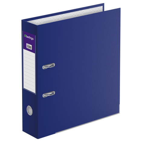 Папка-регистратор Berlingo "Hyper", 80мм, бумвинил, с карм. на корешке, нижний метал. кант, синяя, 270048