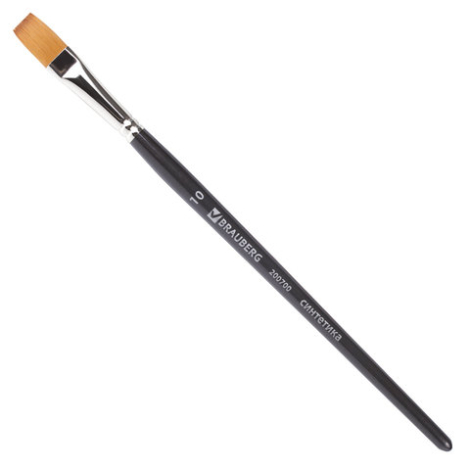 Кисть художественная профессиональная BRAUBERG ART "CLASSIC", синтетика мягкая, под колонок, плоская, № 10, короткая ручка, 200700