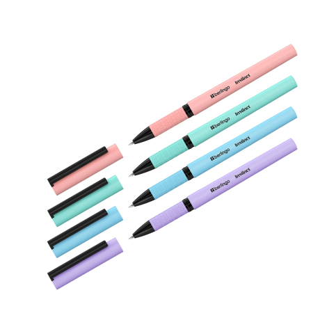 Ручка гелевая Berlingo "Instinct" черная, 0,5мм, корпус ассорти NEW, CGp_05015, 361338