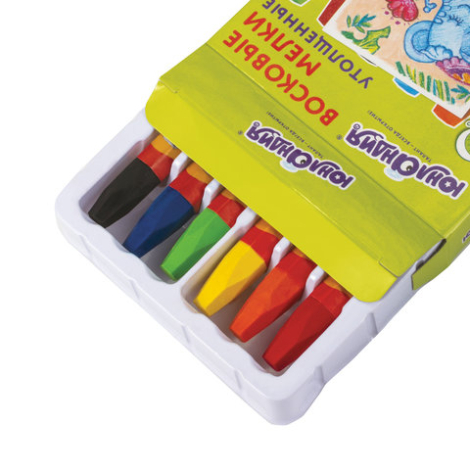 Восковые мелки утолщенные ЮНЛАНДИЯ "ЮНЛАНДИК И ИНДИЙСКИЙ СЛОН", НАБОР 6 цветов, масляная основа, 227296 ОЗ