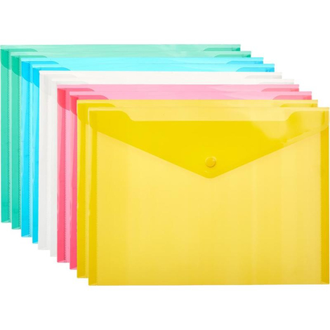 Папка-конверт с кнопкой Attache В5, 282x209мм, 180 мкм  ассорти 1019528