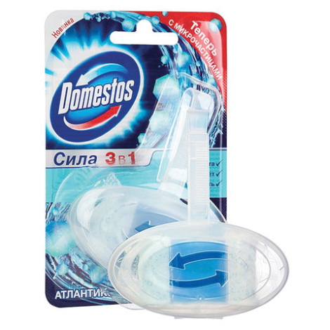 Блок туалетный подвесной твердый 40 г DOMESTOS (Доместос) "Атлантик", основной блок, 602271