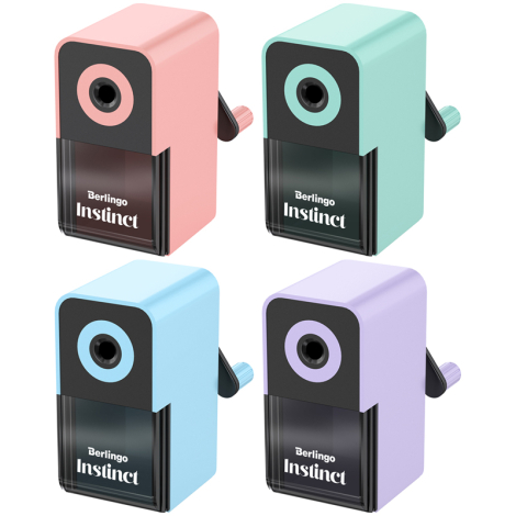 Точилка механическая Berlingo "Instinct", цвета в асс., пласт. корпус, инд. упак., BM1265, 287217
