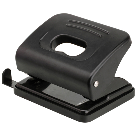 Дырокол OfficeSpace 20л., пластиковый, черный, с линейкой, P_7116/222110, 222110